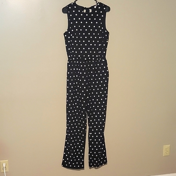 SPENSE WOMENS BLACK AND WHITE POLKADOT‎ NO SLEEVE JUMPER SIZE:6/6 - Picture 1 of 5